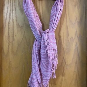 Pink zebra print sparkles scarf.